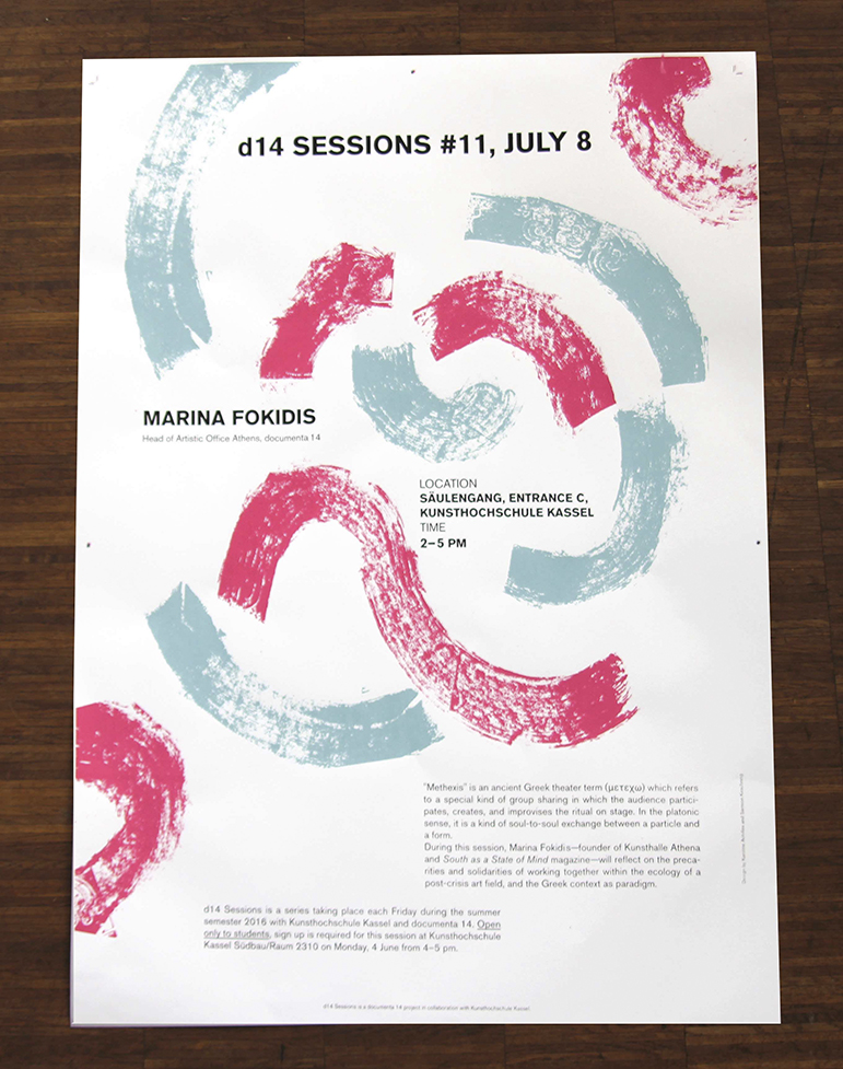 d14 Sessions #11, July 8 Marina Fokidis, Head of Artistic Office Athens documenta 14
